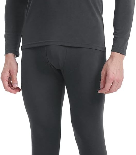 Men's Thermal Underwear with Soft Fleece Lined Base Layer Cold Weather Top Bottom Gift Set