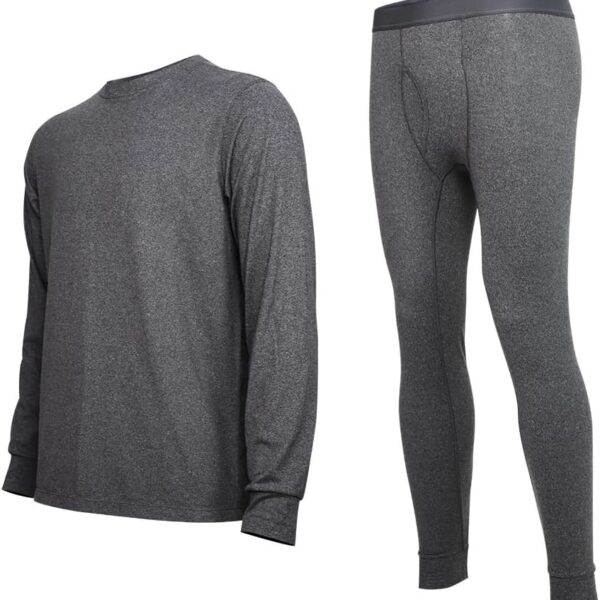 Men's Thermal Underwear Long Johns Winter Shirts for Men Set Base Layer for Cold Weather Gray