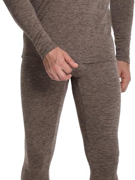 Men's Thermal Underwear Set Mid-Weight Brushed Lined Warm Base Layer Soft & Stretchy Indoor Outdoor Activities