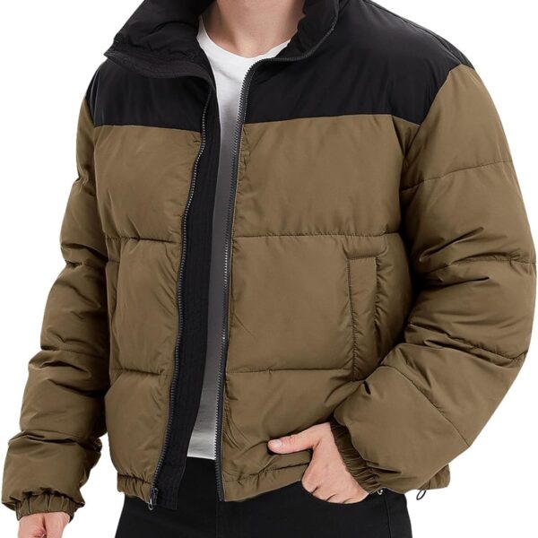 Mens Puffer Jacket Winter Coats Water Resistant Long Sleeve Zip Up Lightweight Quilted Down Jackets
